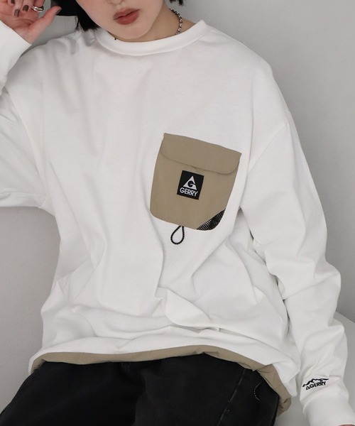 GERRY（ジェリー）の「【GERRY/ジェリー】ナイロンポケットロングスリーブTシャツ（Tシャツ/カットソー・メンズ・ブラック/ホワイト/ネイビー/アッシュグレー・M/LL/L）」の22枚目の写真
