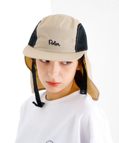 POLeR（ポーラー）の「【POLeR/ポーラー】SUNGUARD SURFCAP/サンガード付キャップ（キャップ・メンズ・ライトベージュ/ブラック・フリー）」の9枚目の写真