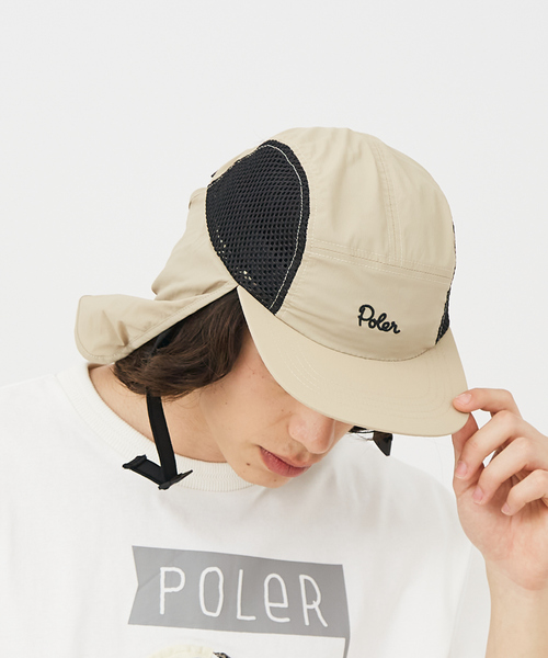 POLeR（ポーラー）の「【POLeR/ポーラー】SUNGUARD SURFCAP/サンガード付キャップ（キャップ・メンズ・ライトベージュ/ブラック・フリー）」の5枚目の写真