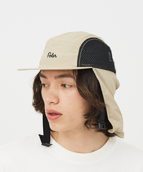 POLeR（ポーラー）の「【POLeR/ポーラー】SUNGUARD SURFCAP/サンガード付キャップ（キャップ・メンズ・ライトベージュ/ブラック・フリー）」の7枚目の写真