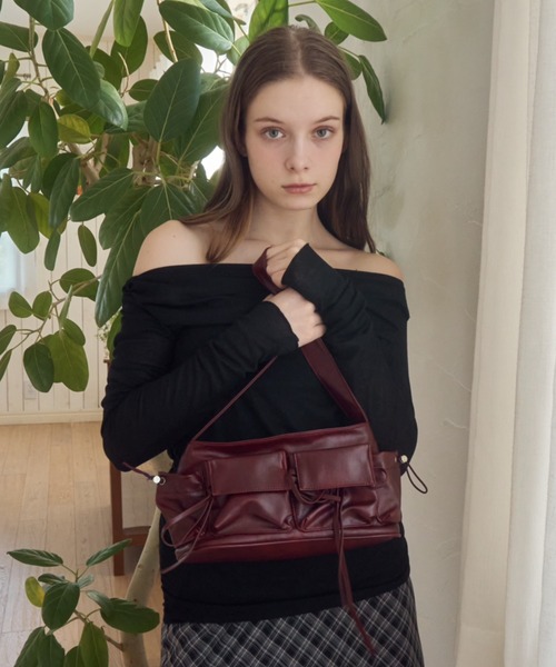 Birthday room（バースデイルーム）の「ポケットリボンハンドバッグ/pocket ribbon handbag（ハンドバッグ・レディース・ブラウン/レッド・FREE）」の14枚目の写真