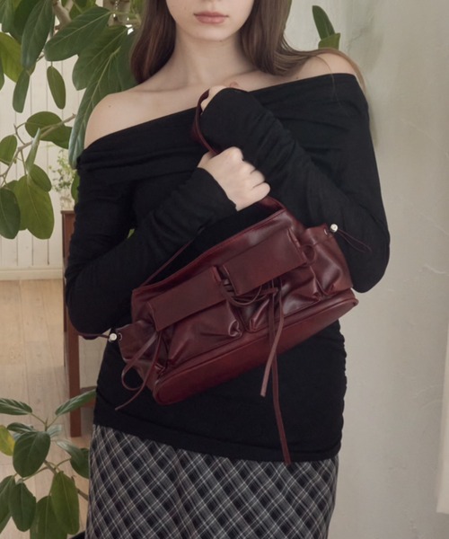 Birthday room（バースデイルーム）の「ポケットリボンハンドバッグ/pocket ribbon handbag（ハンドバッグ・レディース・ブラウン/レッド・FREE）」の15枚目の写真