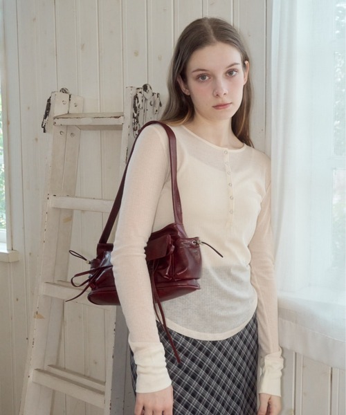 Birthday room（バースデイルーム）の「ポケットリボンハンドバッグ/pocket ribbon handbag（ハンドバッグ・レディース・ブラウン/レッド・FREE）」の17枚目の写真