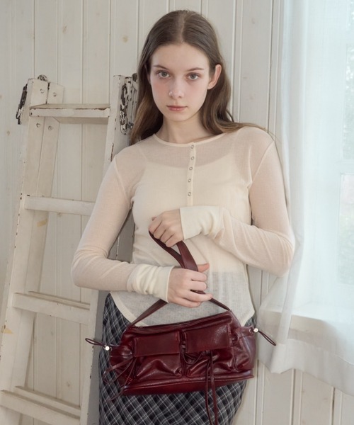 Birthday room（バースデイルーム）の「ポケットリボンハンドバッグ/pocket ribbon handbag（ハンドバッグ・レディース・ブラウン/レッド・FREE）」の19枚目の写真