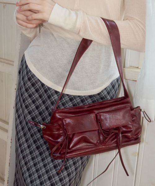 Birthday room（バースデイルーム）の「ポケットリボンハンドバッグ/pocket ribbon handbag（ハンドバッグ・レディース・ブラウン/レッド・FREE）」の20枚目の写真