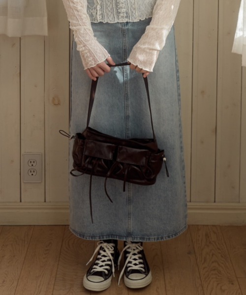 Birthday room（バースデイルーム）の「ポケットリボンハンドバッグ/pocket ribbon handbag（ハンドバッグ・レディース・ブラウン/レッド・FREE）」の10枚目の写真