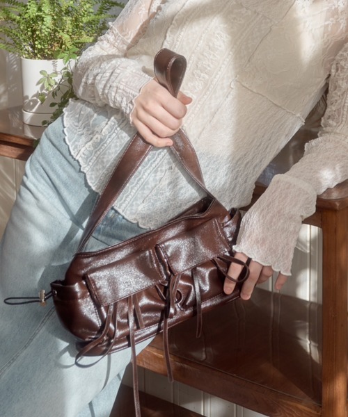 Birthday room（バースデイルーム）の「ポケットリボンハンドバッグ/pocket ribbon handbag（ハンドバッグ・レディース・ブラウン/レッド・FREE）」の11枚目の写真