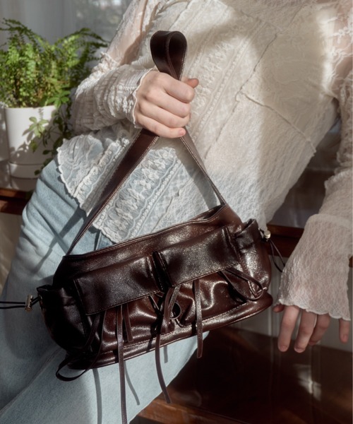 Birthday room（バースデイルーム）の「ポケットリボンハンドバッグ/pocket ribbon handbag（ハンドバッグ・レディース・ブラウン/レッド・FREE）」の12枚目の写真