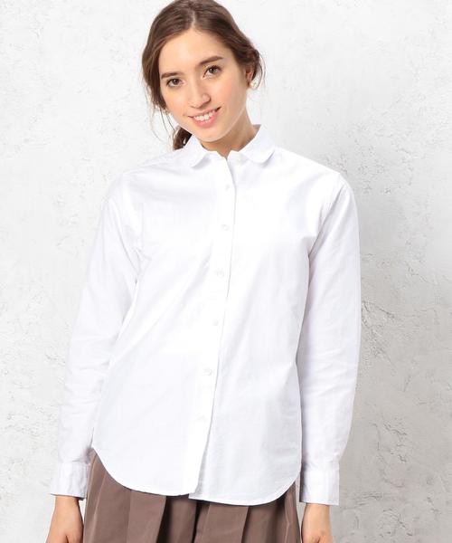 green label relaxing（グリーンレーベルリラクシング）の「La Porte C OX シャツ◆（シャツ/ブラウス・レディース・ホワイト/ライトブルー・MEDIUM/SMALL）」の2枚目の写真