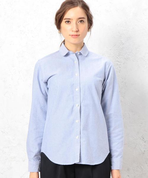 green label relaxing（グリーンレーベルリラクシング）の「La Porte C OX シャツ◆（シャツ/ブラウス・レディース・ホワイト/ライトブルー・MEDIUM/SMALL）」の4枚目の写真