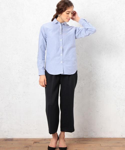 green label relaxing（グリーンレーベルリラクシング）の「La Porte C OX シャツ◆（シャツ/ブラウス・レディース・ホワイト/ライトブルー・MEDIUM/SMALL）」の6枚目の写真