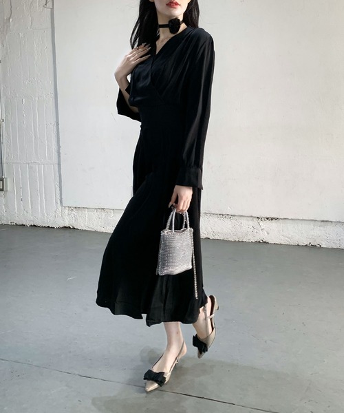 セール】ウエストマークカシュクール ロングドレス ワンピース