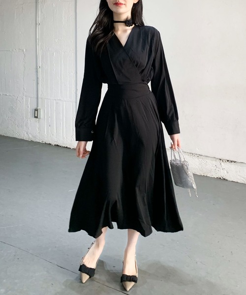 Teem Store(チームストア)の「ウエストマークカシュクール ロングドレス ワンピース 結婚式 二次会(ワンピース・レディース・アイボリー/ブラック/ブルー・S/M/L)」の18枚目の写真