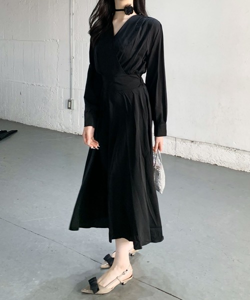 Teem Store(チームストア)の「ウエストマークカシュクール ロングドレス ワンピース 結婚式 二次会(ワンピース・レディース・アイボリー/ブラック/ブルー・S/M/L)」の19枚目の写真