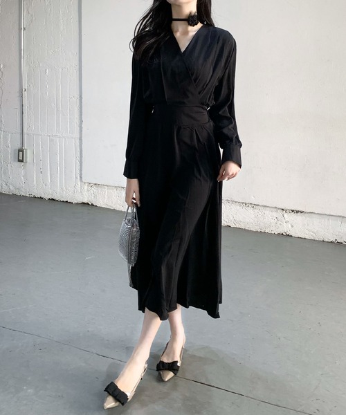 Teem Store(チームストア)の「ウエストマークカシュクール ロングドレス ワンピース 結婚式 二次会(ワンピース・レディース・アイボリー/ブラック/ブルー・S/M/L)」の20枚目の写真