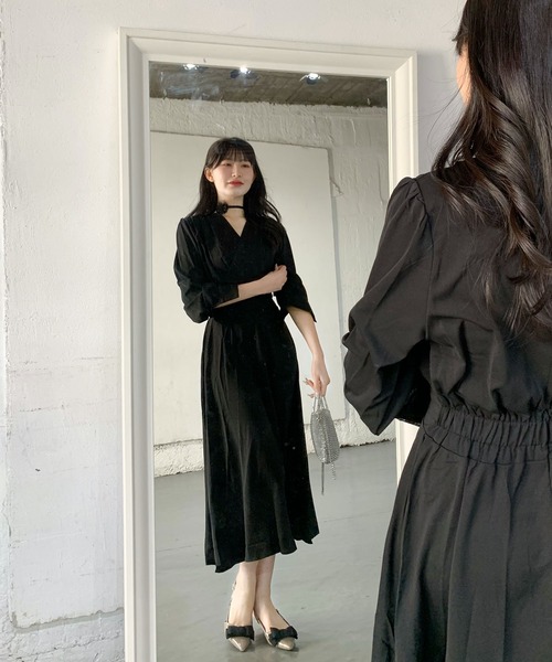 セール】ウエストマークカシュクール ロングドレス ワンピース