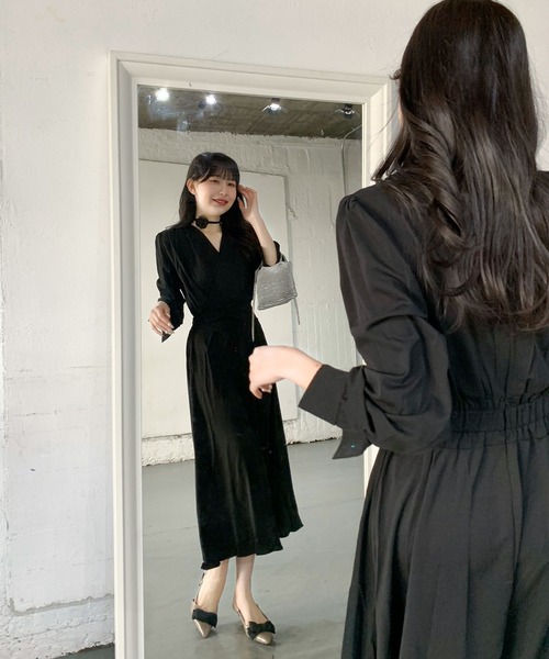 セール】ウエストマークカシュクール ロングドレス ワンピース