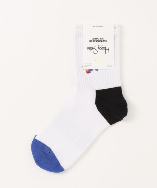 Happy Socks(ハッピーソックス)の「【HAPPY SOCKS】ワンポイントデザインソックス(ソックス/靴下・レディース・ホワイト・SMALL)」の1枚目の写真