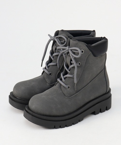LibertyDoll（リバティードール）の「Liberty doll /レースアップ ミッドカット ワークブーツ(9146)（ブーツ・レディース・キャメル/ブラック/グレー/ダークブラウン・SS/S/M/L/LL/40/41/42/43/44）」の3枚目の写真