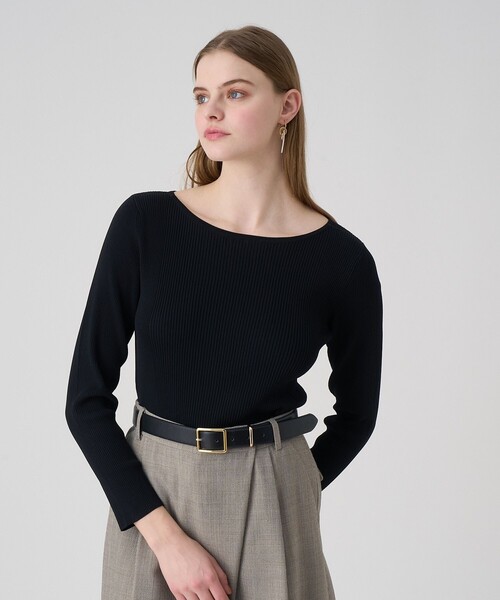 ANAYI(アナイ)の「レーヨンナイロンリブ プルオーバー(ニット/セーター・レディース・ミント/ホワイト/ブラック・38/36)」の1枚目の写真