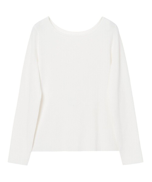 ANAYI(アナイ)の「レーヨンナイロンリブ プルオーバー(ニット/セーター・レディース・ミント/ホワイト/ブラック・38/36)」の12枚目の写真