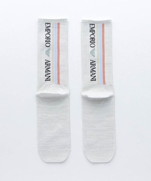 EMPORIO ARMANI(エンポリオアルマーニ)の「EMPORIO ARMANI レディース スポーティ クルーソックス 03440103(ソックス/靴下・レディース・ブラック/ライトグレー/サックスブルー/オフホワイト・23-25cm)」の2枚目の写真
