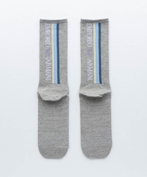 EMPORIO ARMANI(エンポリオアルマーニ)の「EMPORIO ARMANI レディース スポーティ クルーソックス 03440103(ソックス/靴下・レディース・ブラック/ライトグレー/サックスブルー/オフホワイト・23-25cm)」の1枚目の写真