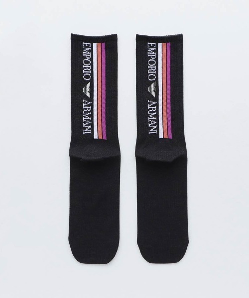 EMPORIO ARMANI(エンポリオアルマーニ)の「EMPORIO ARMANI レディース スポーティ クルーソックス 03440103(ソックス/靴下・レディース・ブラック/ライトグレー/サックスブルー/オフホワイト・23-25cm)」の3枚目の写真
