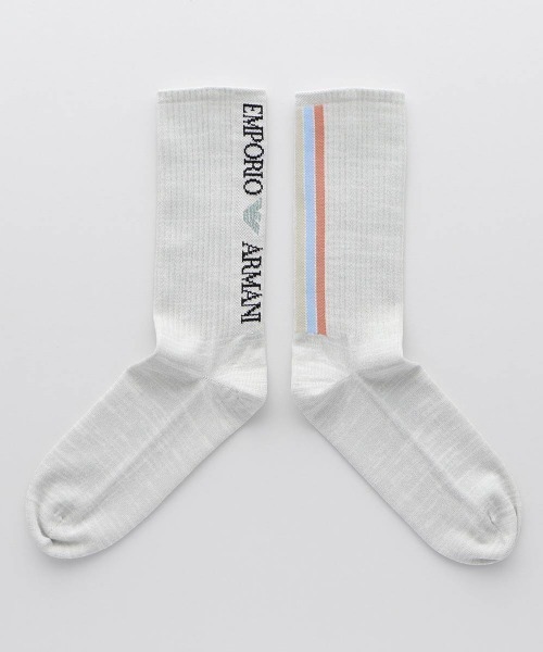 EMPORIO ARMANI(エンポリオアルマーニ)の「EMPORIO ARMANI レディース スポーティ クルーソックス 03440103(ソックス/靴下・レディース・ブラック/ライトグレー/サックスブルー/オフホワイト・23-25cm)」の6枚目の写真