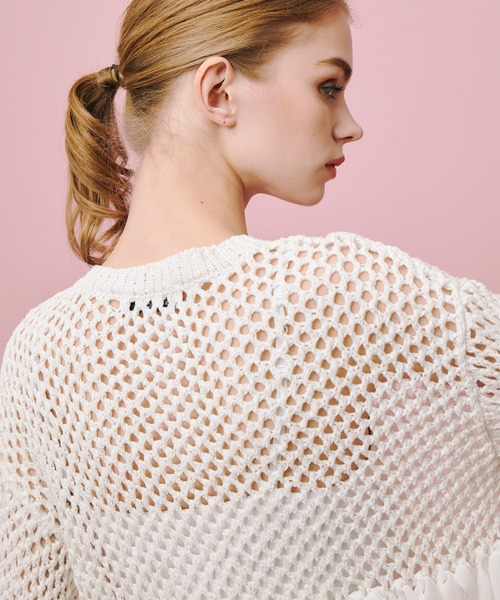 【LOULOU WILLOUGHBY】シフォンパピエメッシュプルオーバー LOULOU WILLOUGHBY】シフォンパピエメッシュプルオーバー