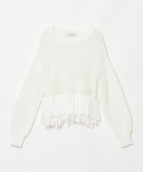 【LOULOU WILLOUGHBY】シフォンパピエメッシュプルオーバー LOULOU WILLOUGHBY】シアーレーシーパフプルオーバー