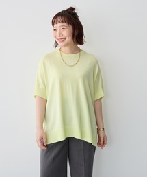 【anyfee/プラスサイズ】ドライタッチドルマンニット◆新色追加◆《接触冷感/洗濯可能》