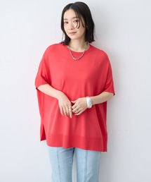 【anyfee/プラスサイズ】ドライタッチドルマンニット◆新色追加◆《接触冷感/洗濯可能》
