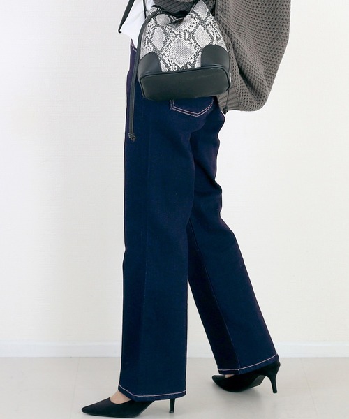 Aletta vita（アレッタビータ）の「ボーテストレッチデニムパンツ（デニムパンツ・レディース・ワンウォッシュ/ブルー・M/L）」の4枚目の写真