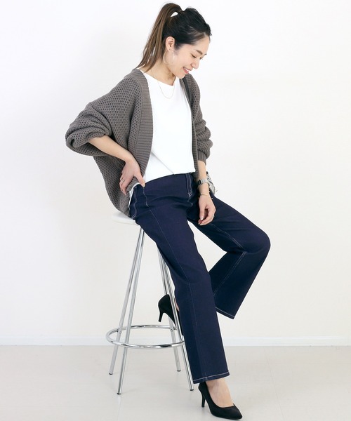 Aletta vita（アレッタビータ）の「ボーテストレッチデニムパンツ（デニムパンツ・レディース・ワンウォッシュ/ブルー・M/L）」の6枚目の写真