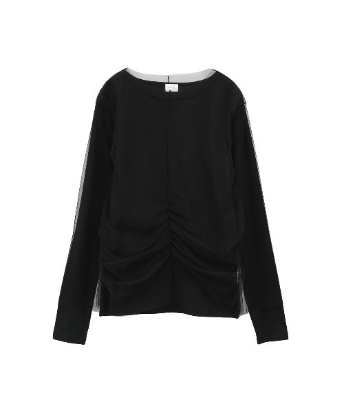 MANOF(マノフ)の「TULLE DOCKING CUT TOPS(その他トップス・レディース・ブルー/ブラック/ピンク・FREE)」の21枚目の写真