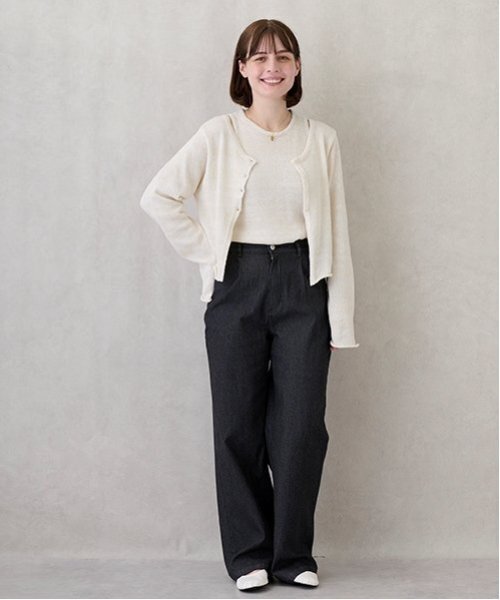 petit main LIEN（プティマインリアン）の「【親子リンク】ストレッチワイドパンツ（その他パンツ・レディース・チャコール/ブルー/アイボリー・M/S）」の6枚目の写真