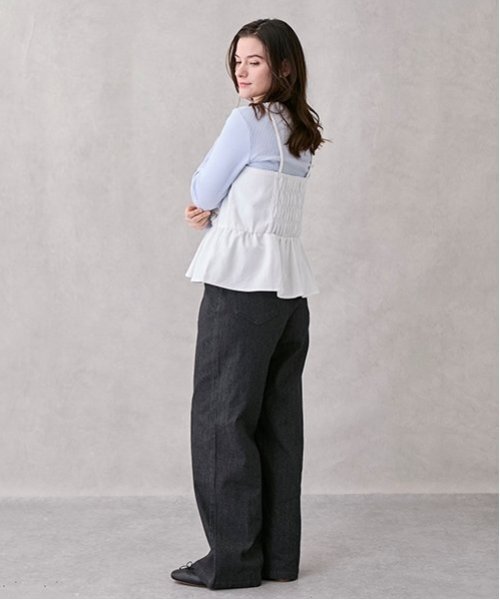 petit main LIEN（プティマインリアン）の「【親子リンク】ストレッチワイドパンツ（その他パンツ・レディース・チャコール/ブルー/アイボリー・M/S）」の10枚目の写真