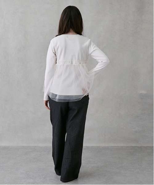 petit main LIEN（プティマインリアン）の「【親子リンク】ストレッチワイドパンツ（その他パンツ・レディース・チャコール/ブルー/アイボリー・M/S）」の11枚目の写真