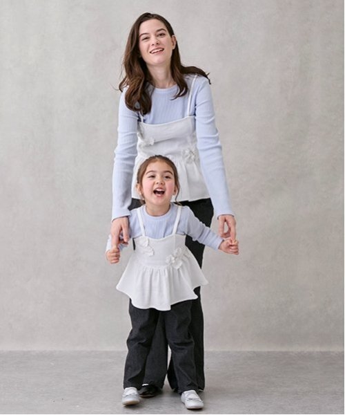 petit main LIEN（プティマインリアン）の「【親子リンク】ストレッチワイドパンツ（その他パンツ・レディース・チャコール/ブルー/アイボリー・M/S）」の16枚目の写真