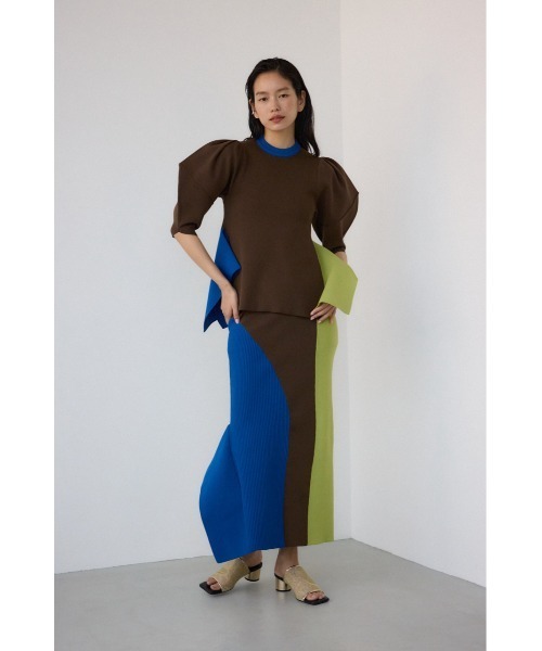 PLUS(プラス)の「【PLUS】マルチコンビアシメニットタイトスカート(スカート・レディース・ブラック系その他/グリーン系その他2・SMALL/MEDIUM)」の10枚目の写真