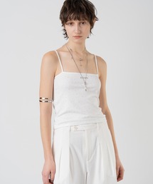 ELOOPS（イーループス）の「【ELOOPS】シルバーグリーター×レトロドット　ロゴキャミソールトップス（キャミソール）」