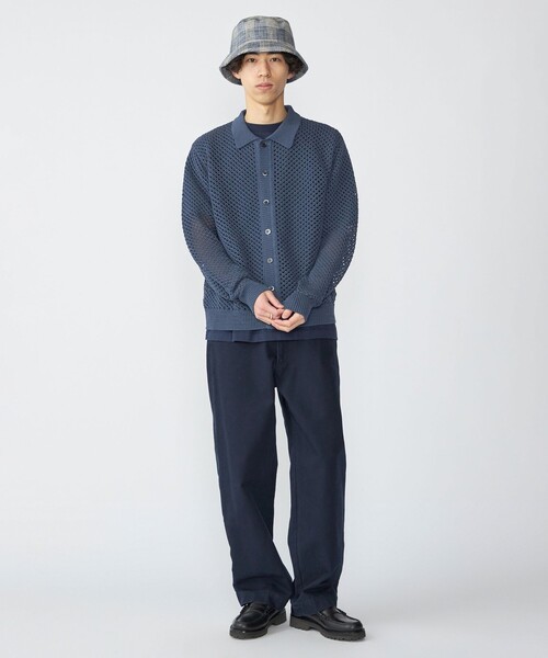 SHIPS(シップス)の「SHIPS:〈手洗い可能〉メッシュ ニット カーディガン(カーディガン/ボレロ・メンズ・ベージュ/ブルー系その他/ブラック・MEDIUM/LARGE/SMALL/X-LARGE)」の6枚目の写真
