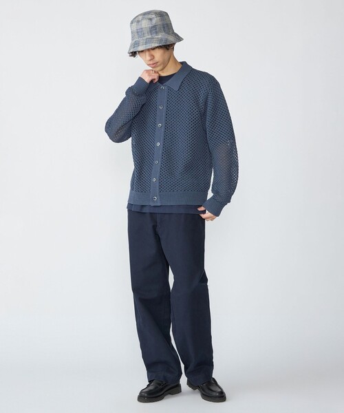 SHIPS(シップス)の「SHIPS:〈手洗い可能〉メッシュ ニット カーディガン(カーディガン/ボレロ・メンズ・ベージュ/ブルー系その他/ブラック・MEDIUM/LARGE/SMALL/X-LARGE)」の7枚目の写真