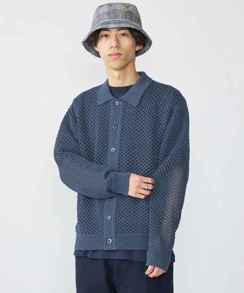 SHIPS(シップス)の「SHIPS:〈手洗い可能〉メッシュ ニット カーディガン(カーディガン/ボレロ・メンズ・ベージュ/ブルー系その他/ブラック・MEDIUM/LARGE/SMALL/X-LARGE)」の11枚目の写真