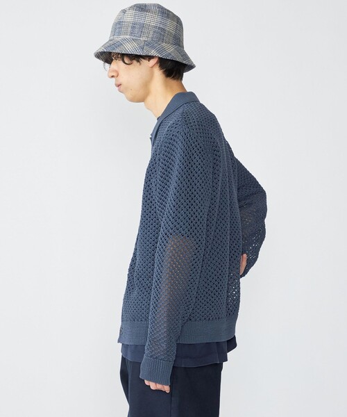 SHIPS(シップス)の「SHIPS:〈手洗い可能〉メッシュ ニット カーディガン(カーディガン/ボレロ・メンズ・ベージュ/ブルー系その他/ブラック・MEDIUM/LARGE/SMALL/X-LARGE)」の12枚目の写真