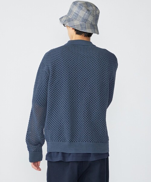 SHIPS(シップス)の「SHIPS:〈手洗い可能〉メッシュ ニット カーディガン(カーディガン/ボレロ・メンズ・ベージュ/ブルー系その他/ブラック・MEDIUM/LARGE/SMALL/X-LARGE)」の13枚目の写真