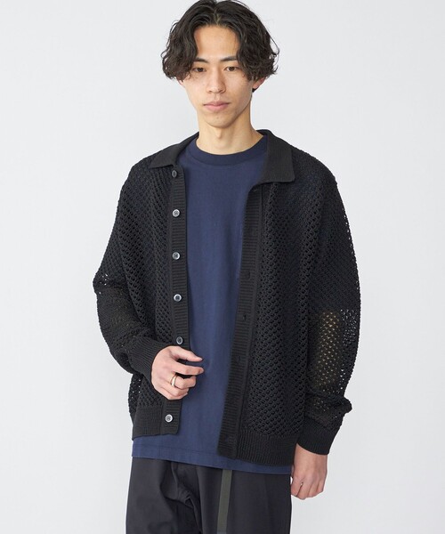 SHIPS(シップス)の「SHIPS:〈手洗い可能〉メッシュ ニット カーディガン(カーディガン/ボレロ・メンズ・ベージュ/ブルー系その他/ブラック・MEDIUM/LARGE/SMALL/X-LARGE)」の15枚目の写真