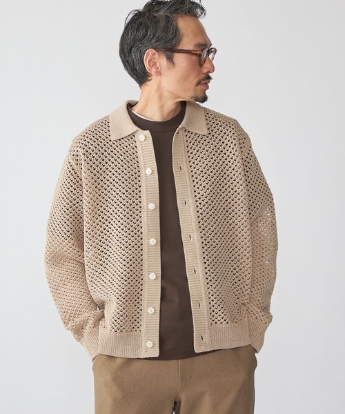 SHIPS(シップス)の「SHIPS:〈手洗い可能〉メッシュ ニット カーディガン(カーディガン/ボレロ・メンズ・ベージュ/ブルー系その他/ブラック・MEDIUM/LARGE/SMALL/X-LARGE)」の16枚目の写真