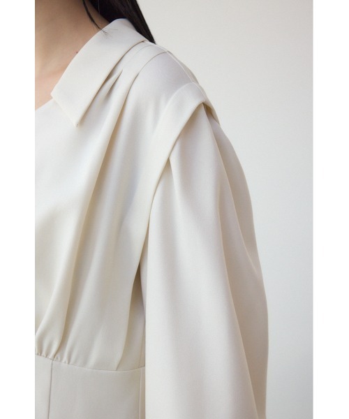 AZUL by moussy（アズールバイマウジー）の「【身長/骨格別着用画像あり】ウエストタック切り替えフレアワンピース　秋服　冬服　春服　シャツワンピース　長袖（ワンピース・レディース・ネイビー/ライトベージュ・SMALL/MEDIUM）」の16枚目の写真
